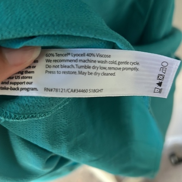 Eileen Fischer Blue Drop Waist Tie-back daytime shirt dress - Picture 6 of 7